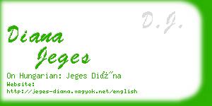 diana jeges business card